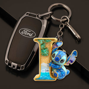 Christmas Alphabet Keychain – Personalized Gifts With Cute Blue Creature Charm 04TGLU190525-Homacus