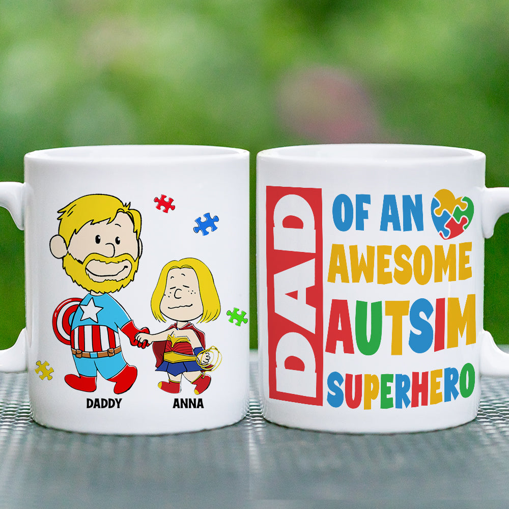Personalized Gifts For Dad Coffee Mug 042totn200225pa Dad Of An Awesome Autism Superhero-Homacus