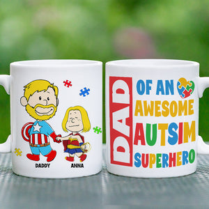 Personalized Gifts For Dad Coffee Mug 042totn200225pa Dad Of An Awesome Autism Superhero-Homacus