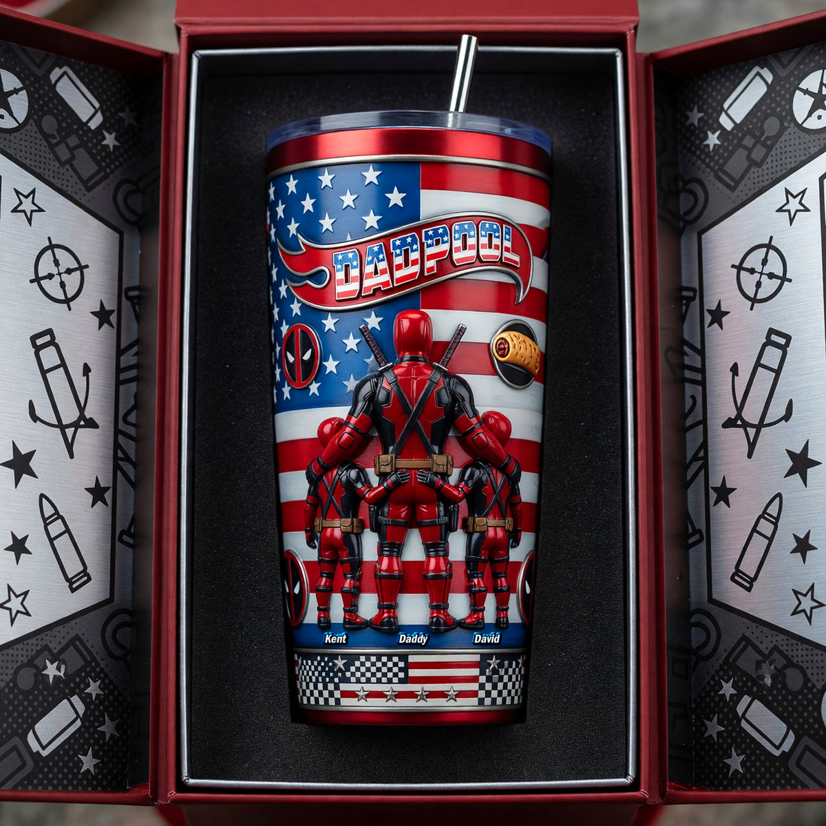 Funny Fighter Dad And Kids - Celebrating USA 250th Anniversary Tumbler - Personalized Gifts For Dads 03tyqn300426-Homacus