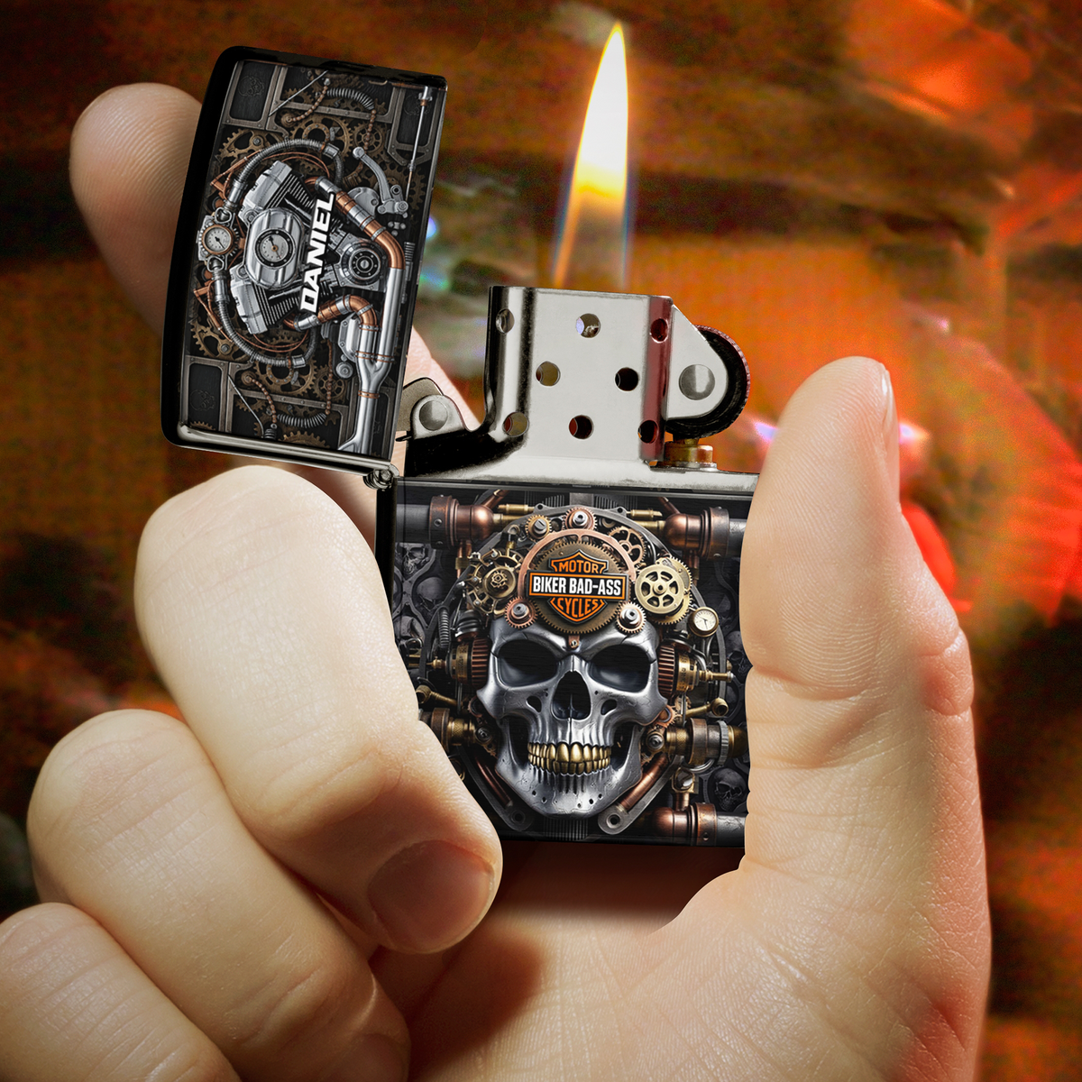 Badass Biker Lighter - Personalized Gifts For Motorcycle Lovers 03QHLU310725-Homacus
