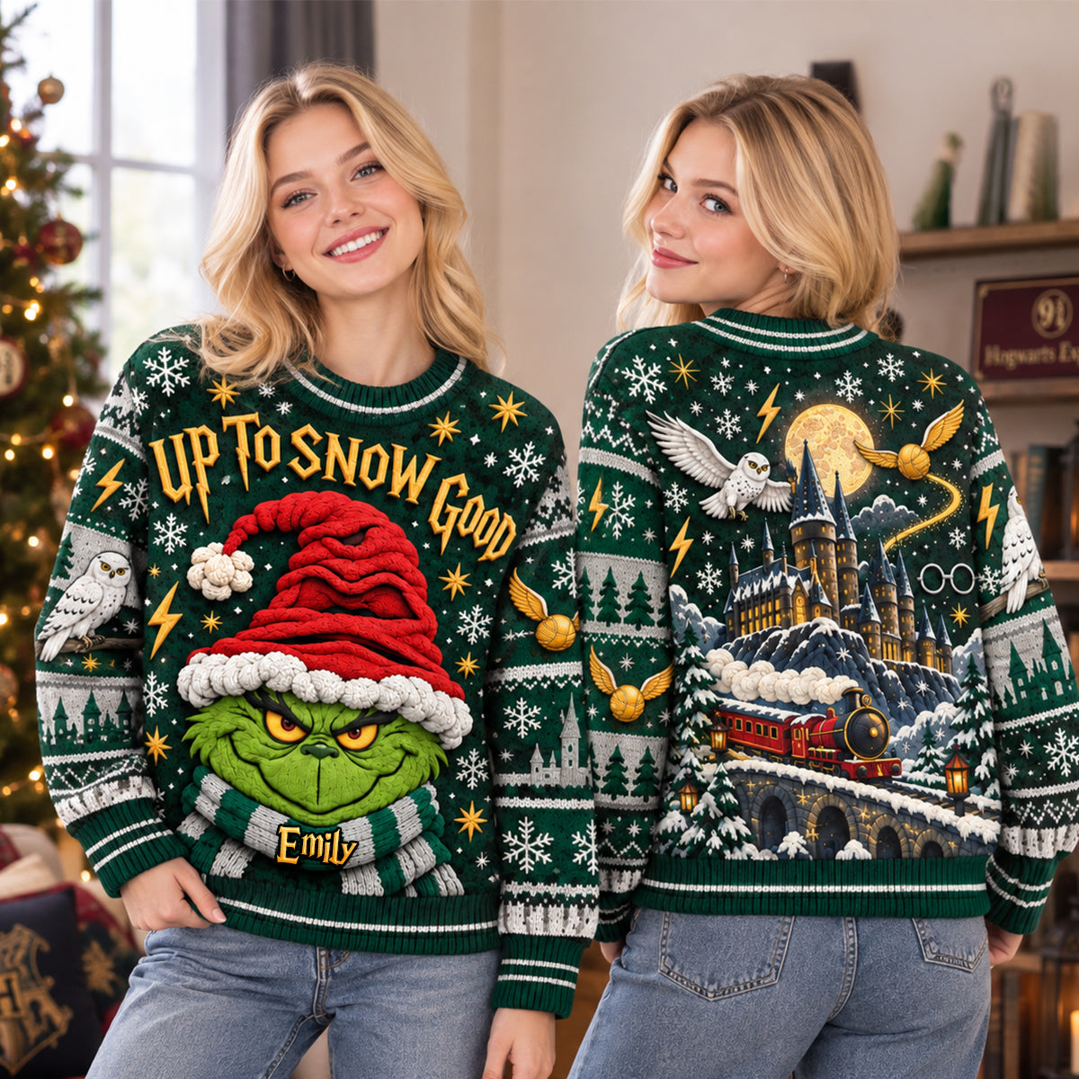 Up To Snow Good Ugly Sweater - Personalized Christmas Gifts 03hudh161026-Homacus