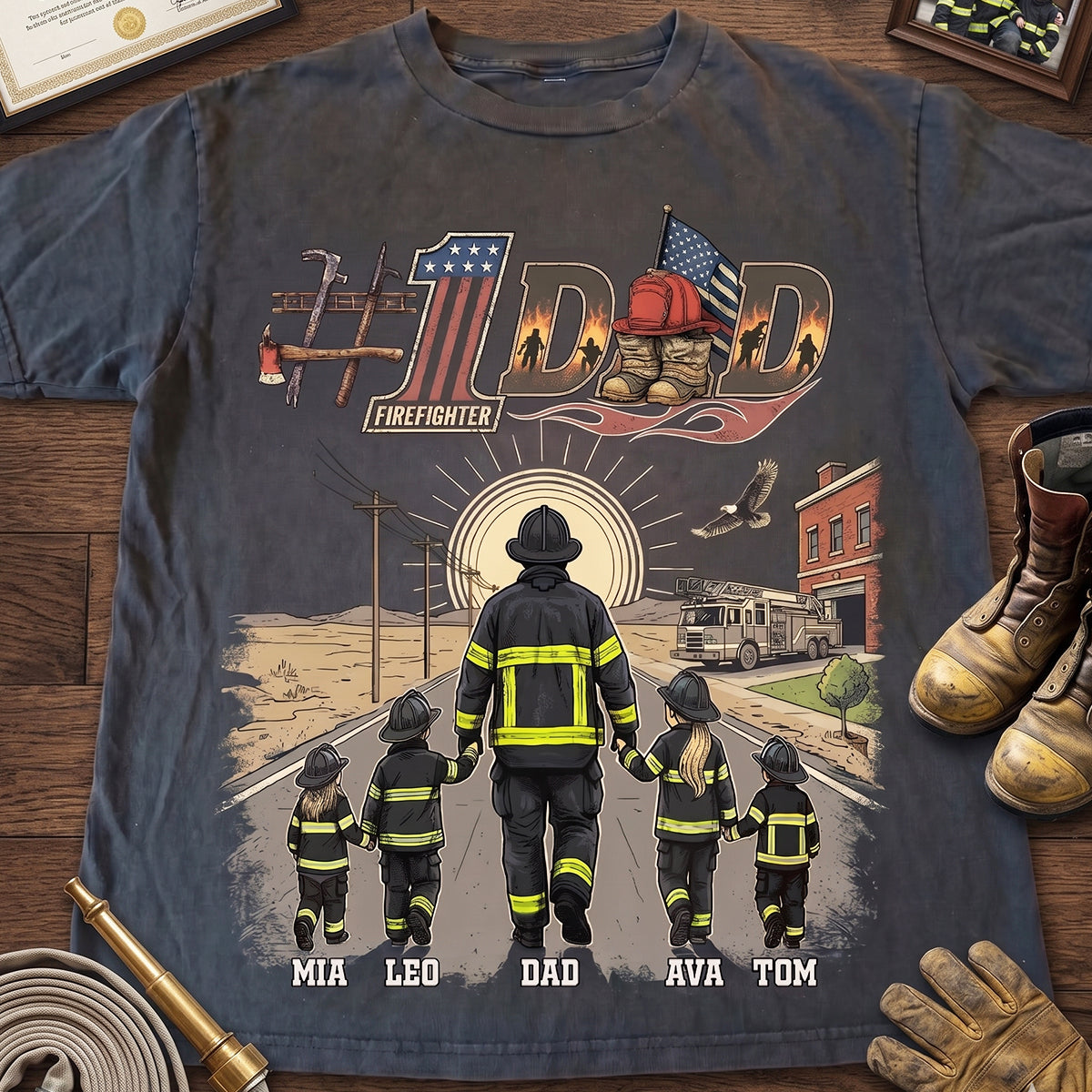Top Firefighter Dad Shirt - Personalized Gifts For Firefighter Dads 01qhdt260526-Homacus