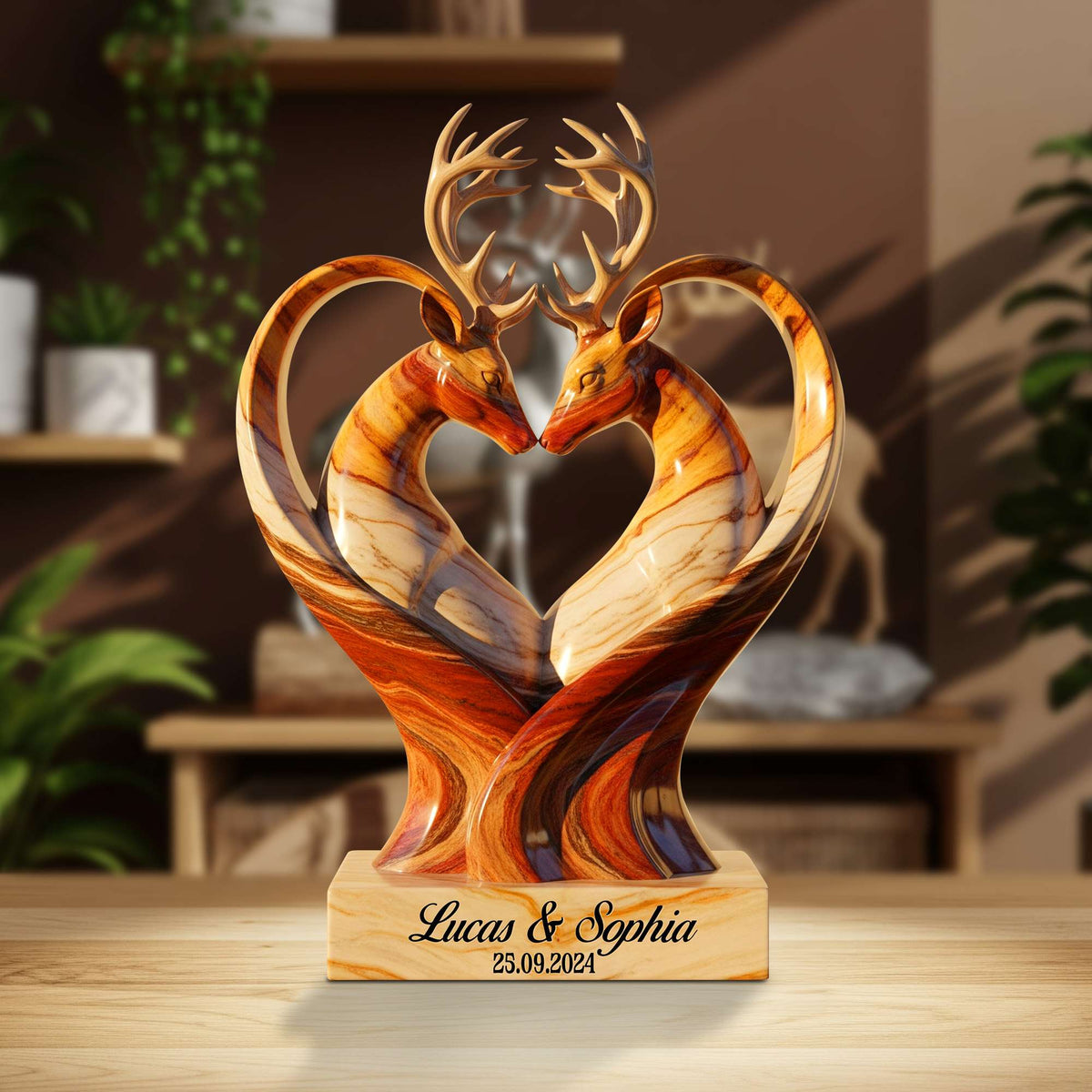 Deer Couple Acrylic Plaque - Personalized Anniversary Gifts For Couple 05OHNTN170625-Homacus