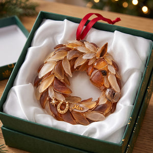 Horse Wreath Sea Glass Effect Ornament - Personalized Gifts For Horse Lovers 06qhtn121026-Homacus