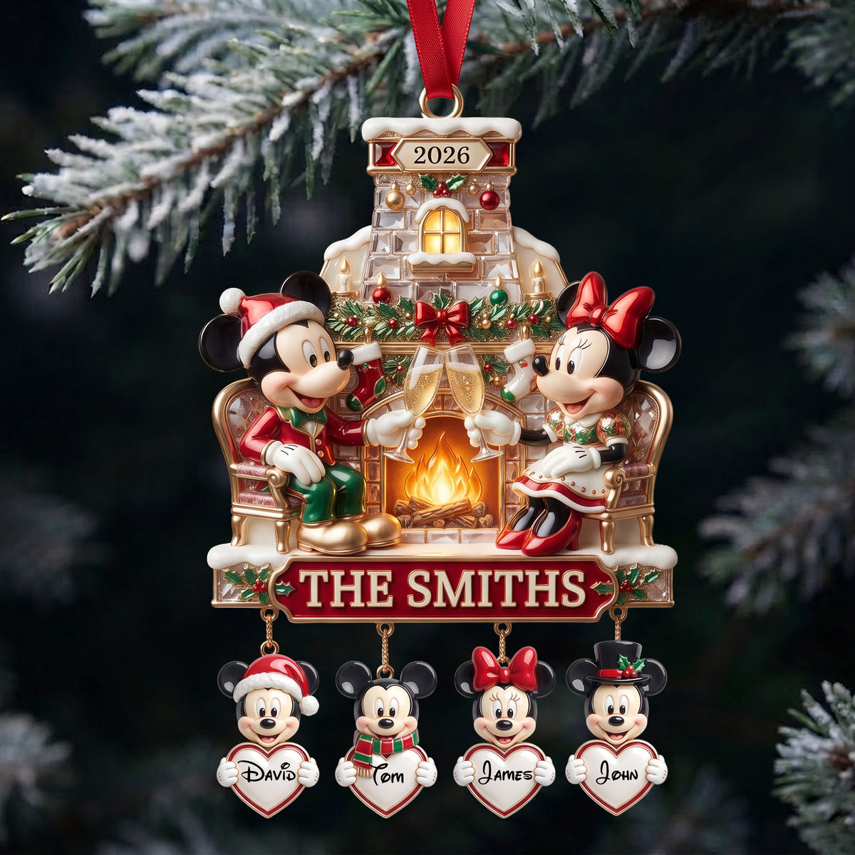 Warming Beside Fire Pits Acrylic Ornament - Personalized Christmas Gifts For Family 05tylu140826-Homacus