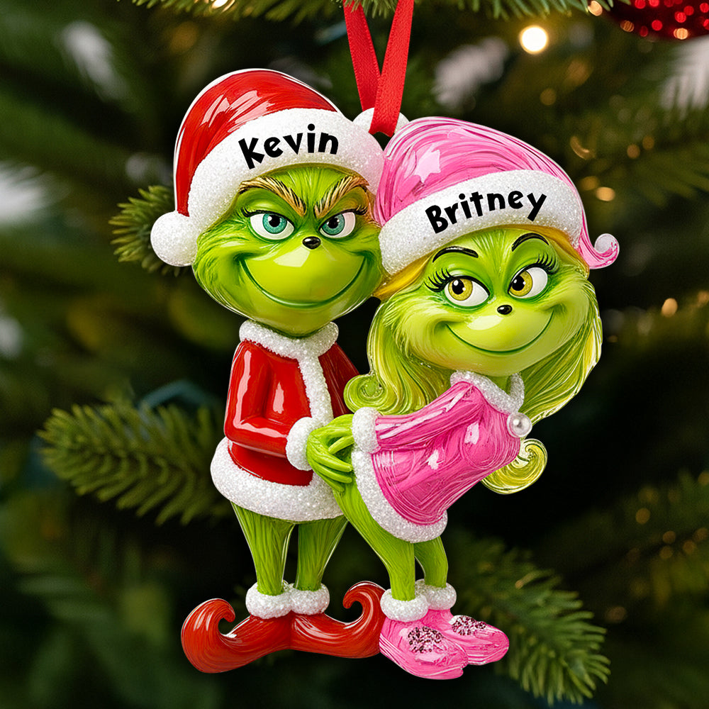 Green Couple Christmas Ornament Personalized Gifts For Couple 03DTDT130925-Homacus