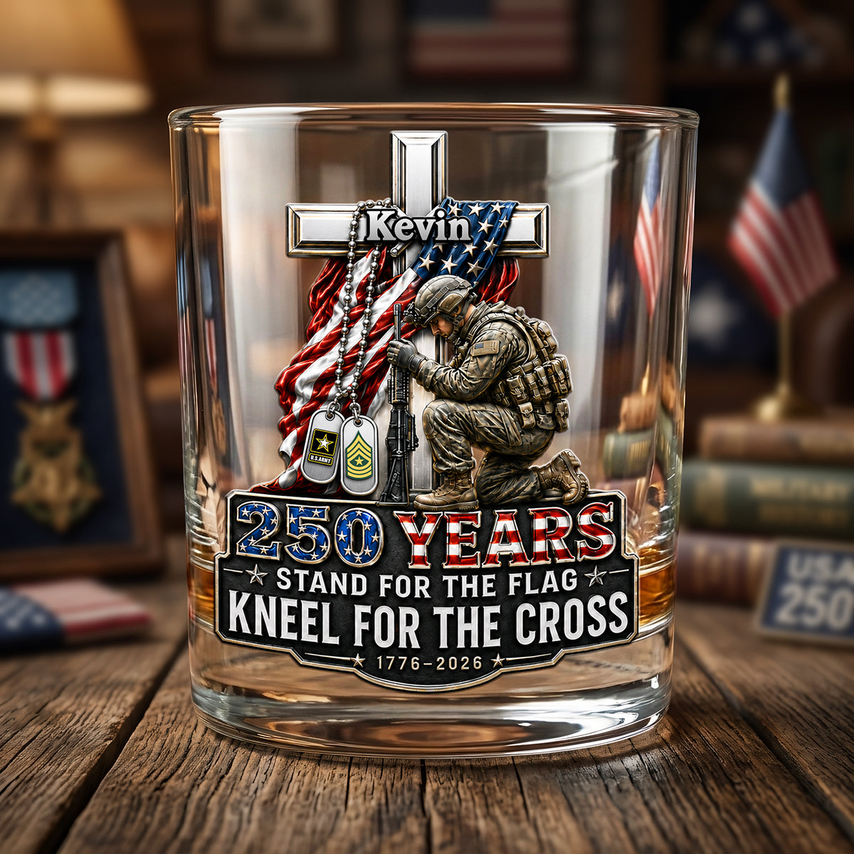 Celebrate America 250th Anniversary Drinking Glass - Personalized Gifts For Veterans 01tota160626-Homacus