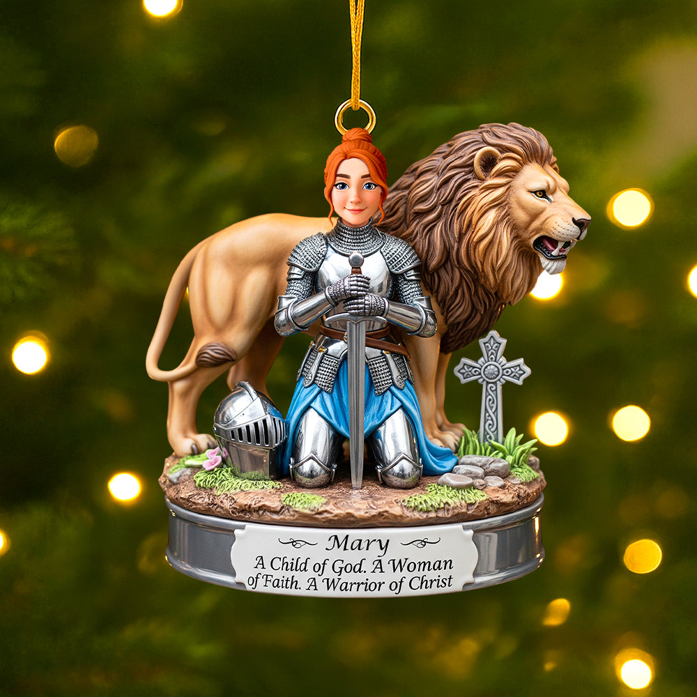 Warrior Of Christ Personalized Gifts For Christian Christmas Acrylic Ornament 02hutn220825-Homacus