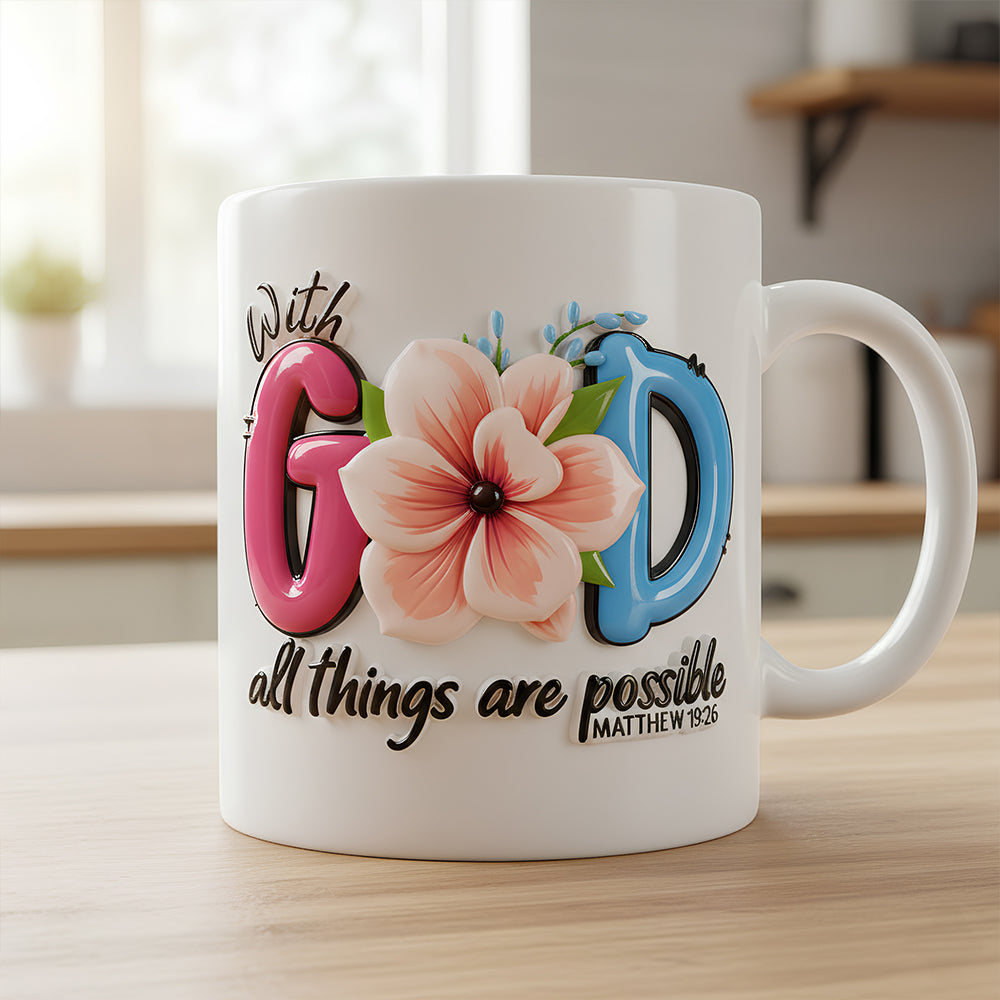 Faith & Flowers Mug Personalized Gifts For Christian 08HUDT261125-Homacus