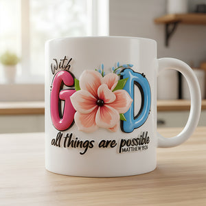 Faith & Flowers Mug Personalized Gifts For Christian 08HUDT261125-Homacus