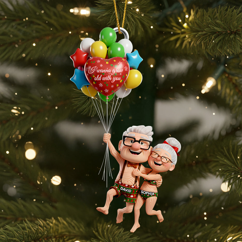 Old Couple Christmas Ornament, Personalized Gifts For Couple 01TGDT250925-Homacus