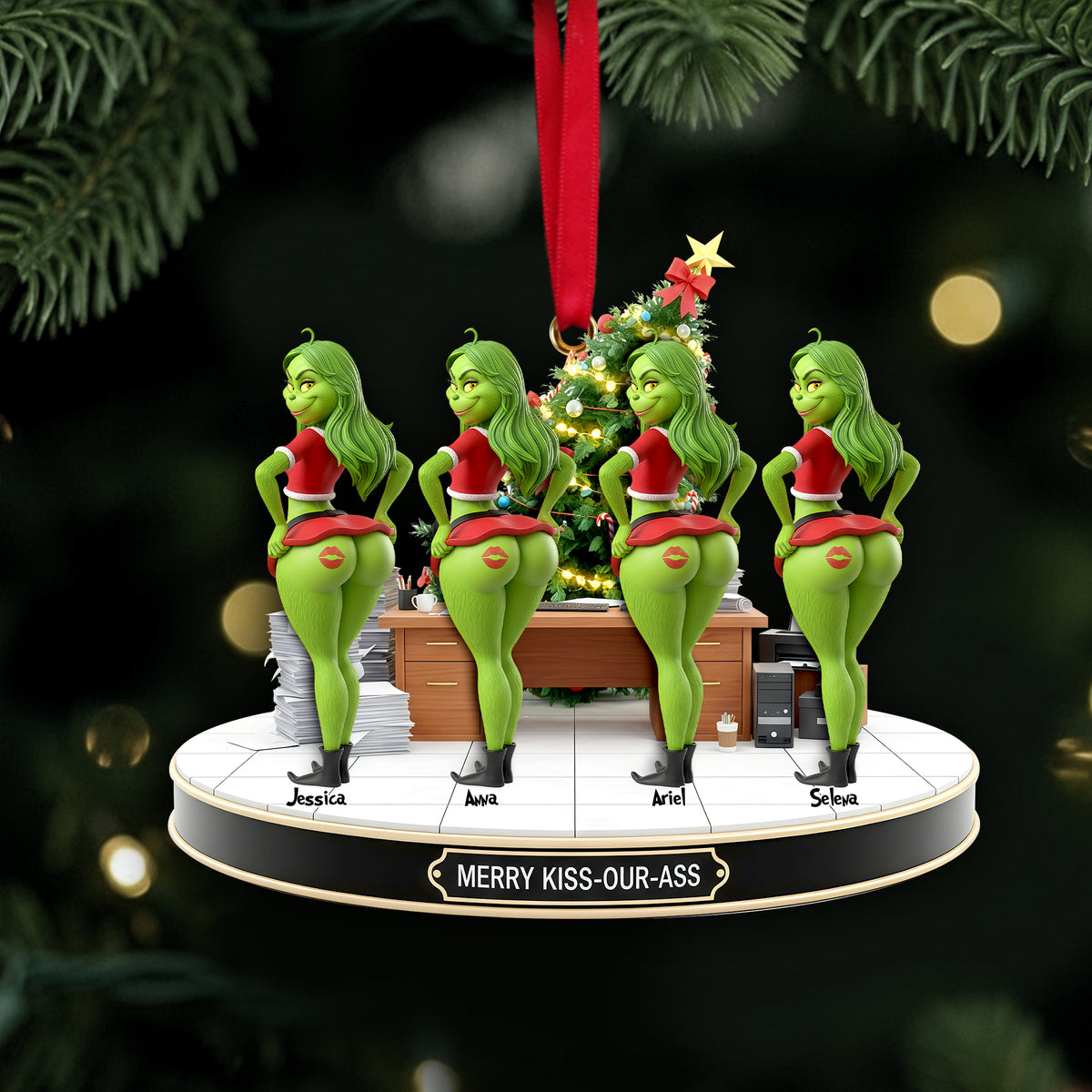 Coworker Merry A**mas Ornament - Personalized Gifts For Coworkers 04ohlu071125-Homacus