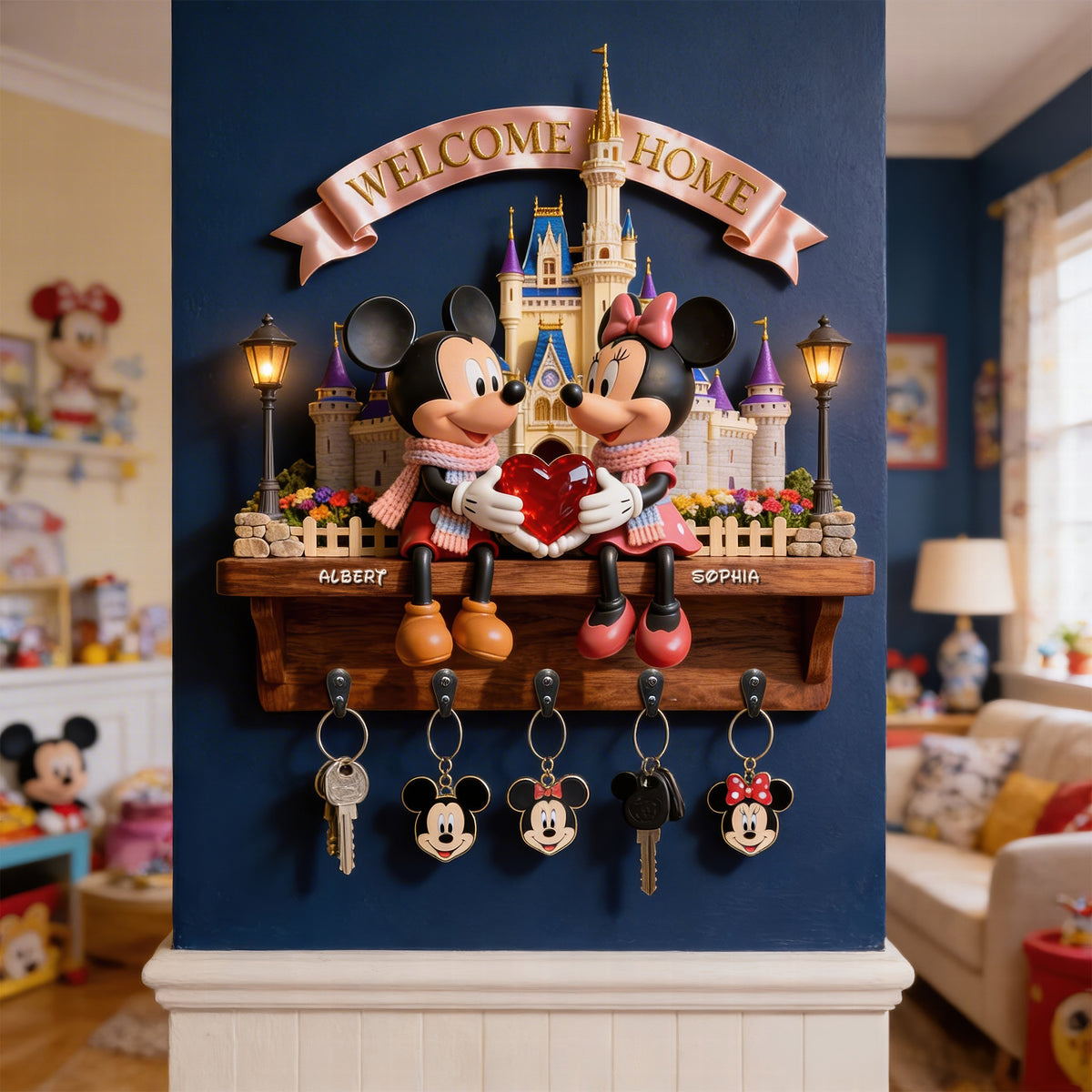 Love Is Home Acrylic Key Hanger - Personalized Gifts For Couple 04KIQN100226-Homacus