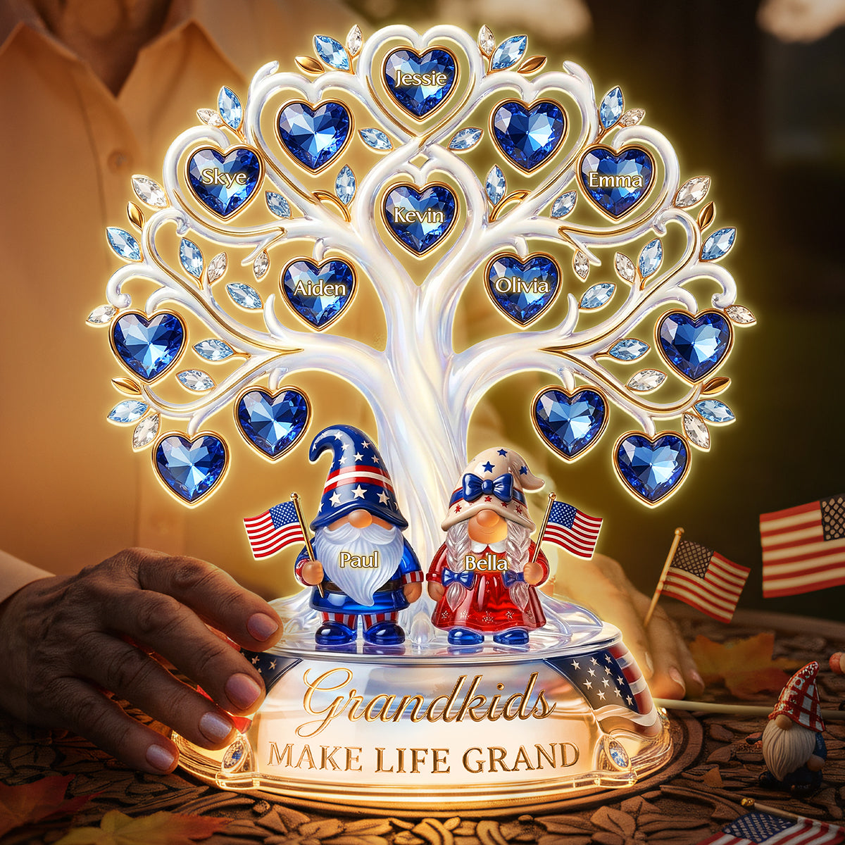 American Gnome Grandparent Light Box - Personalized Gifts For Grandparents 03pata020426-Homacus