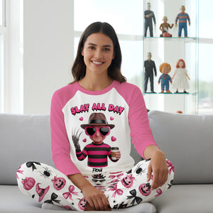 Cute Horror Slasher Pajama - Personalized Gifts For Horror Lovers 05PGLU060925-Homacus