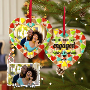 First Christmas Engaged Ornament, Personalized Gifts For Couple 01qhmg030925-Homacus