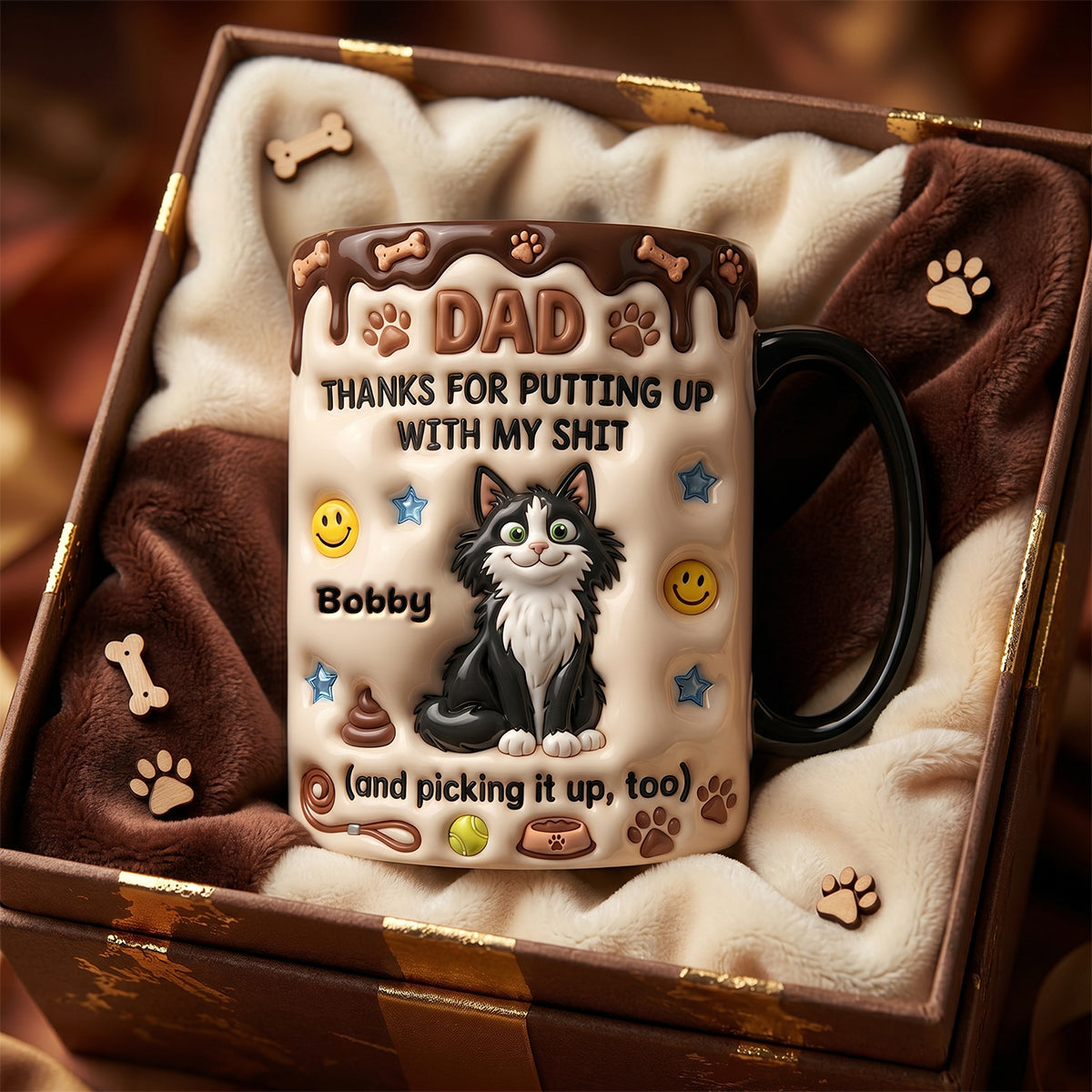 Cat Dad Magic Ceramic Coffee Mug - Personalized Gifts For Dad 022TYDH210526-Homacus