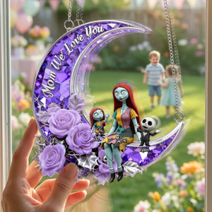Horror Mom And Kids Suncatcher - Personalized Gifts For Mother's Day Suncatcher Ornament 02TOMG250226-Homacus