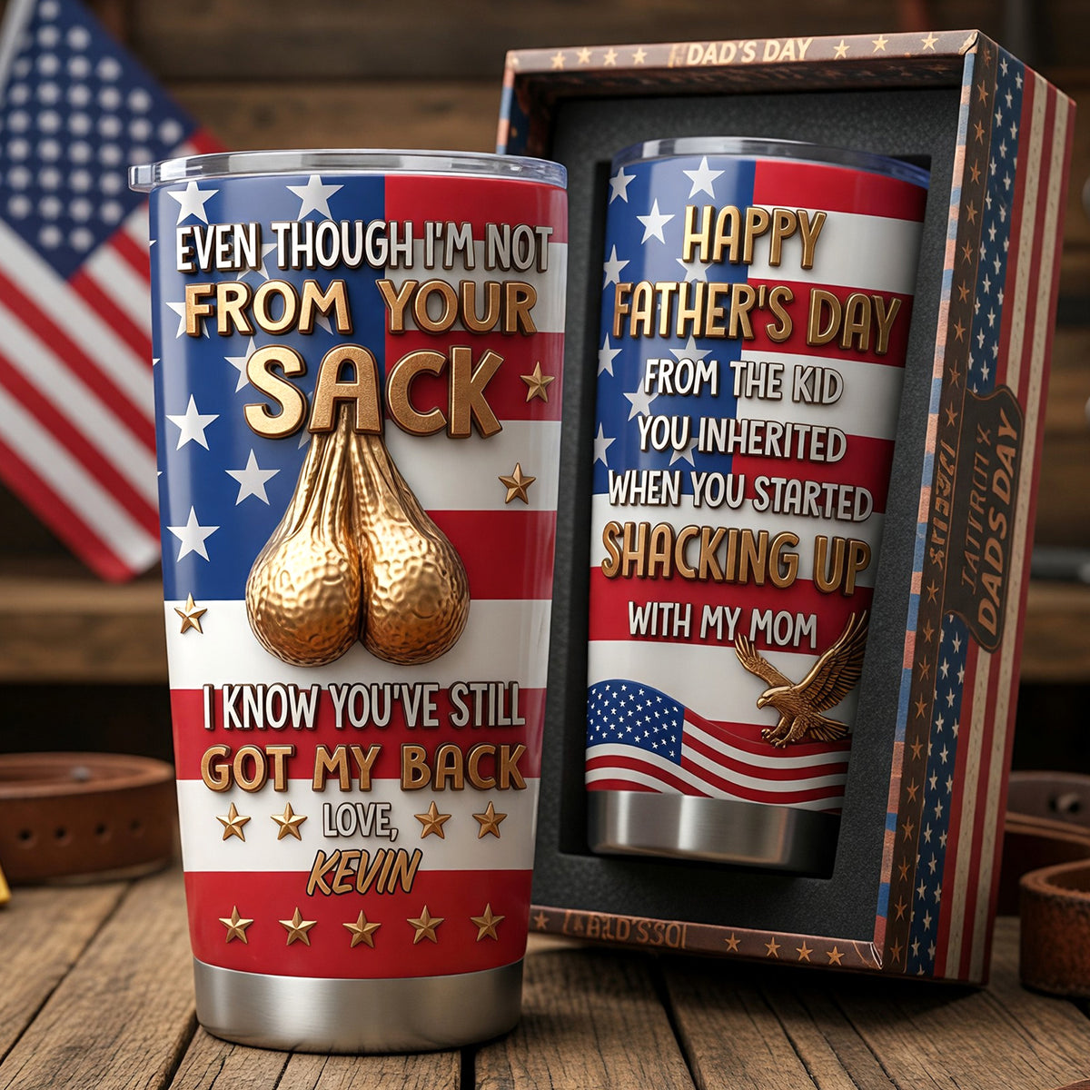 USA Step Dad 20oz Tumbler - Personalized Gifts For Step Dad 07tyqn060526-Homacus