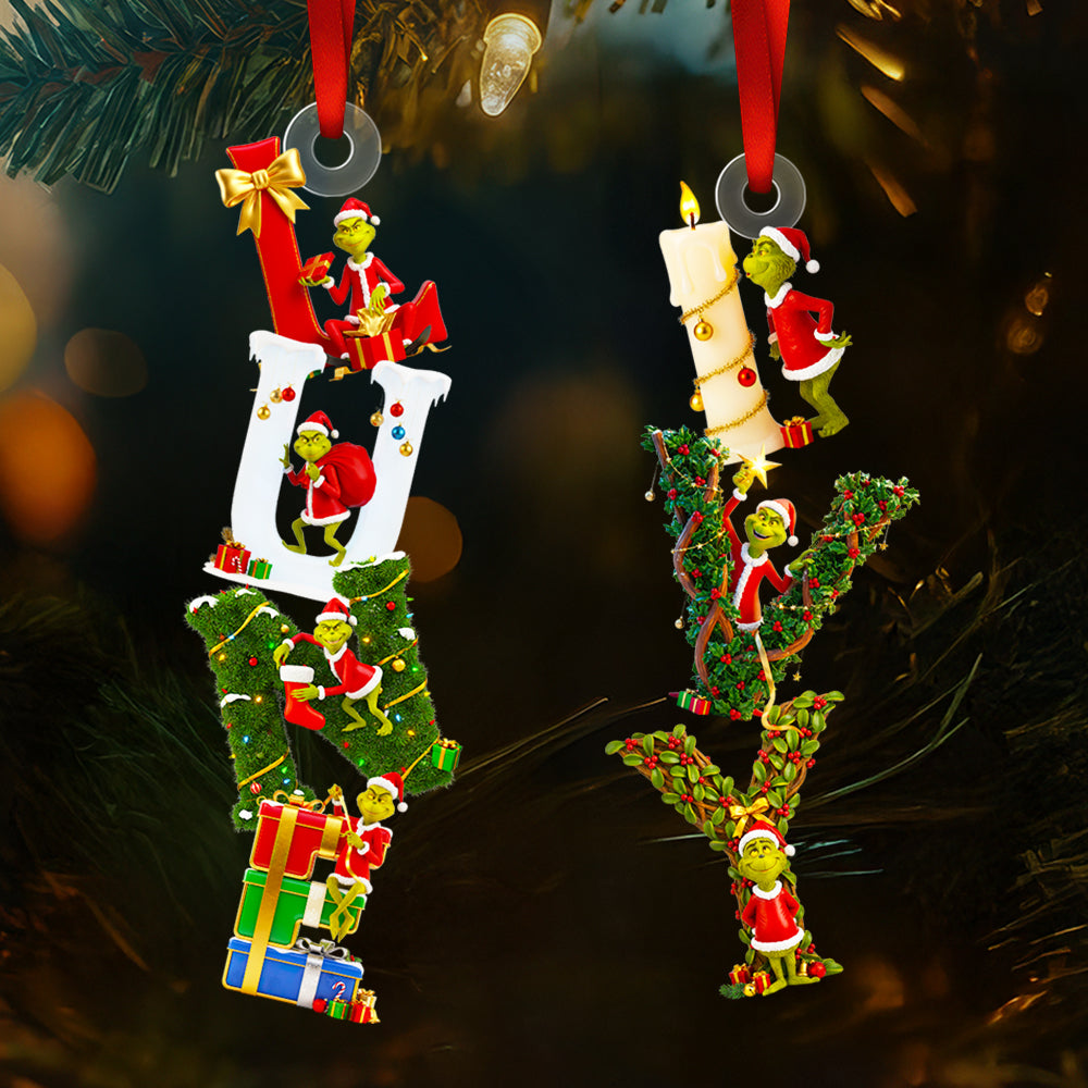 Green Alphabet Letter Ornament - Personalized Christmas Gifts 02ohdt231025-Homacus