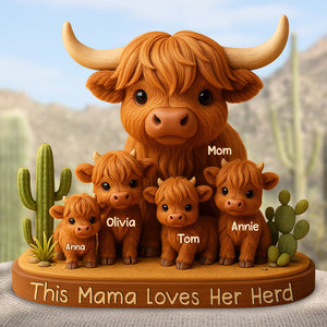 Highland Cow Mama Acrylic Plaque - Personalized Christmas Gifts For Mom 03XQDT150425-Homacus