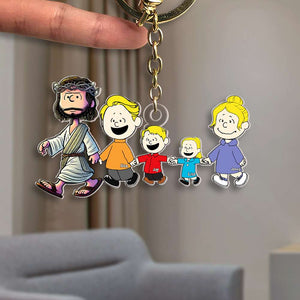 Personalized Gifts For Christian Family Keychain Jesus Family 01OHMH080125DA-Homacus