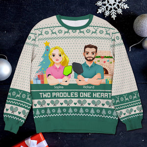 Personalized Christmas Gifts For Couple Love Pickleball Ugly Sweater 03XQQN221024PA-Homacus