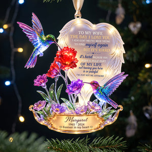 A Part In Heaven Hummingbird Couple Ornament - Personalized Keepsake To Remember The Departed One 05QHTA141026-Homacus