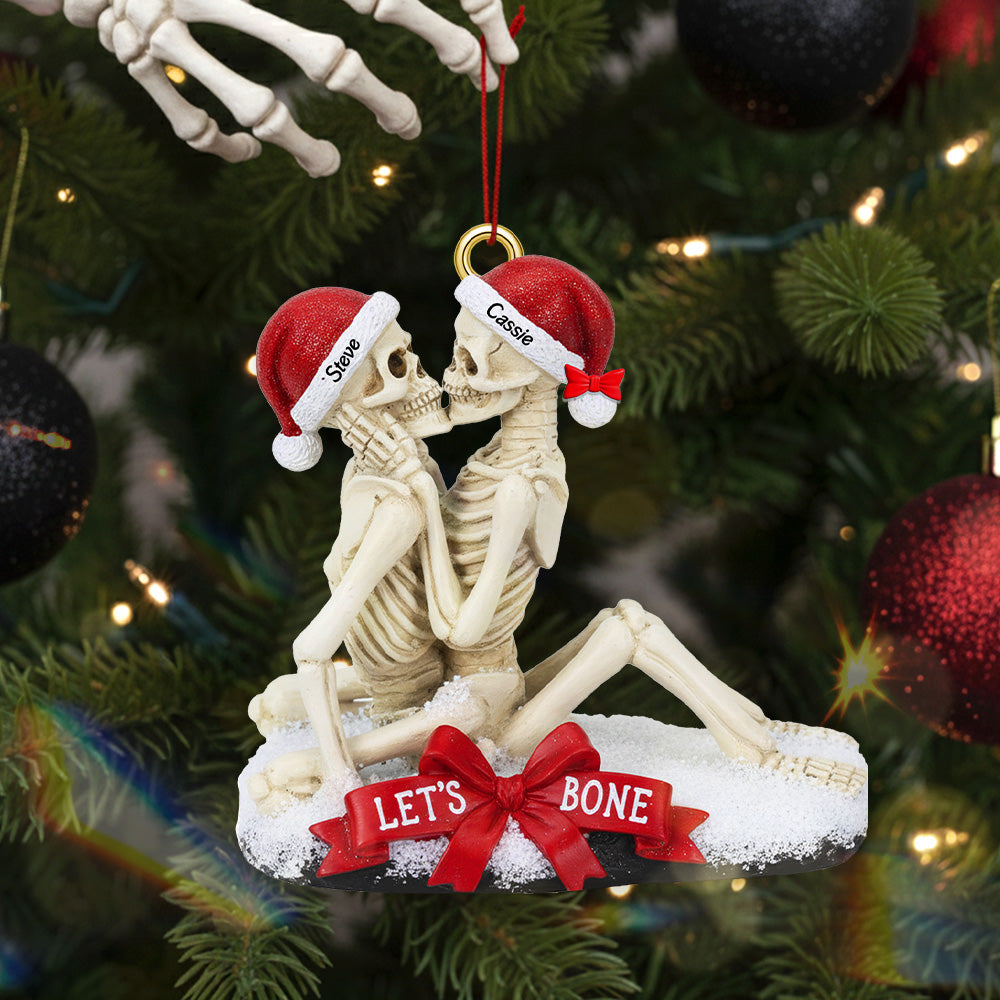Excited Bone Couple Christmas Ornament, Personalized Gifts For Couple 02qhmg100925-Homacus