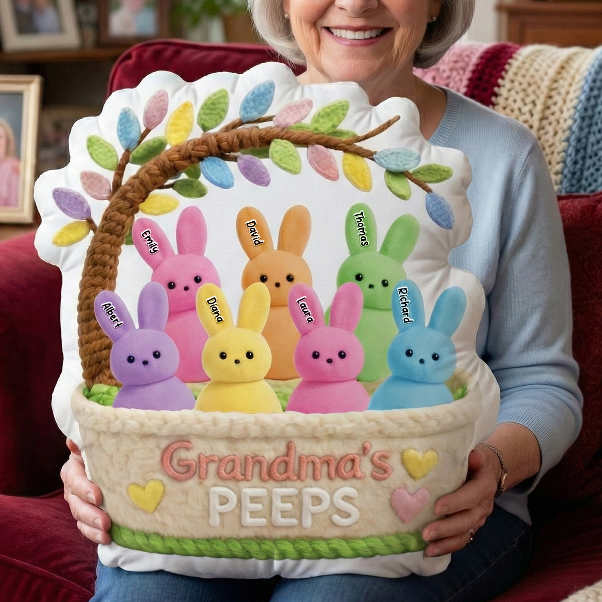 Grandma Peep Easter Custom Shape Pillow - Personalized Gifts For Grandma 05ohqn040226-Homacus