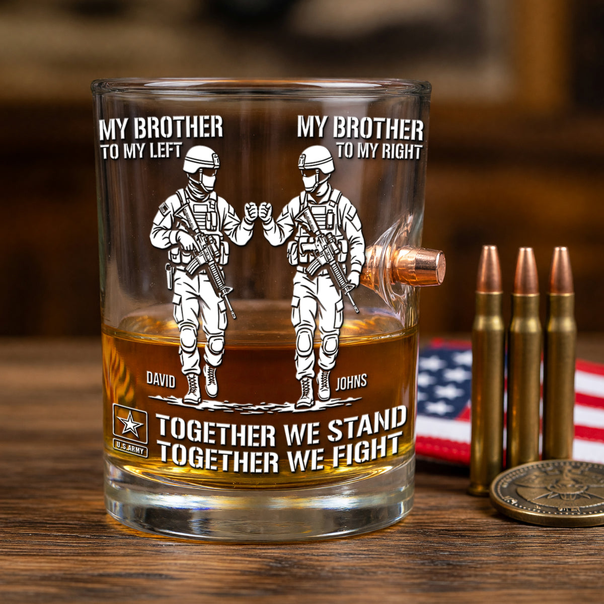 Ultimate Military Brothers Bullet Glass - Personalized Gifts For Brothers 02huqn060626