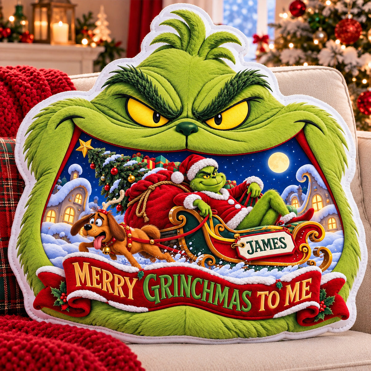 Furry Mischief Santa Christmas Custom Shaped Pillow - Personalized Christmas Gifts 01halu131026-Homacus