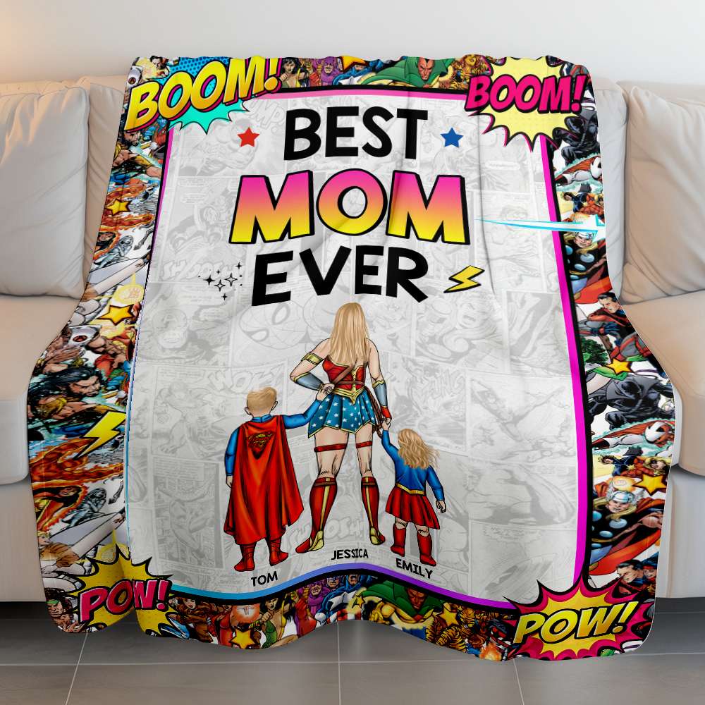 Personalized Gifts For Mom Blanket Best Super Mom Ever 04ACDT180325PA-Homacus
