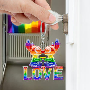 LGBT Experiment Couple Keychain Personalized Gifts For LGBT+ Pride 03OHDT230525-Homacus