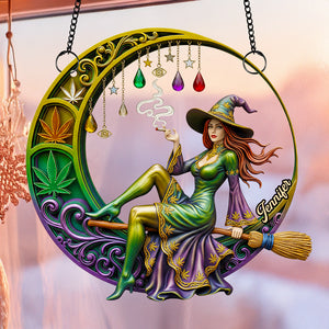 Chill Broom Girl Suncatcher Ornament Personalized Gifts for Fantasy Lovers 03NADT230725-Homacus