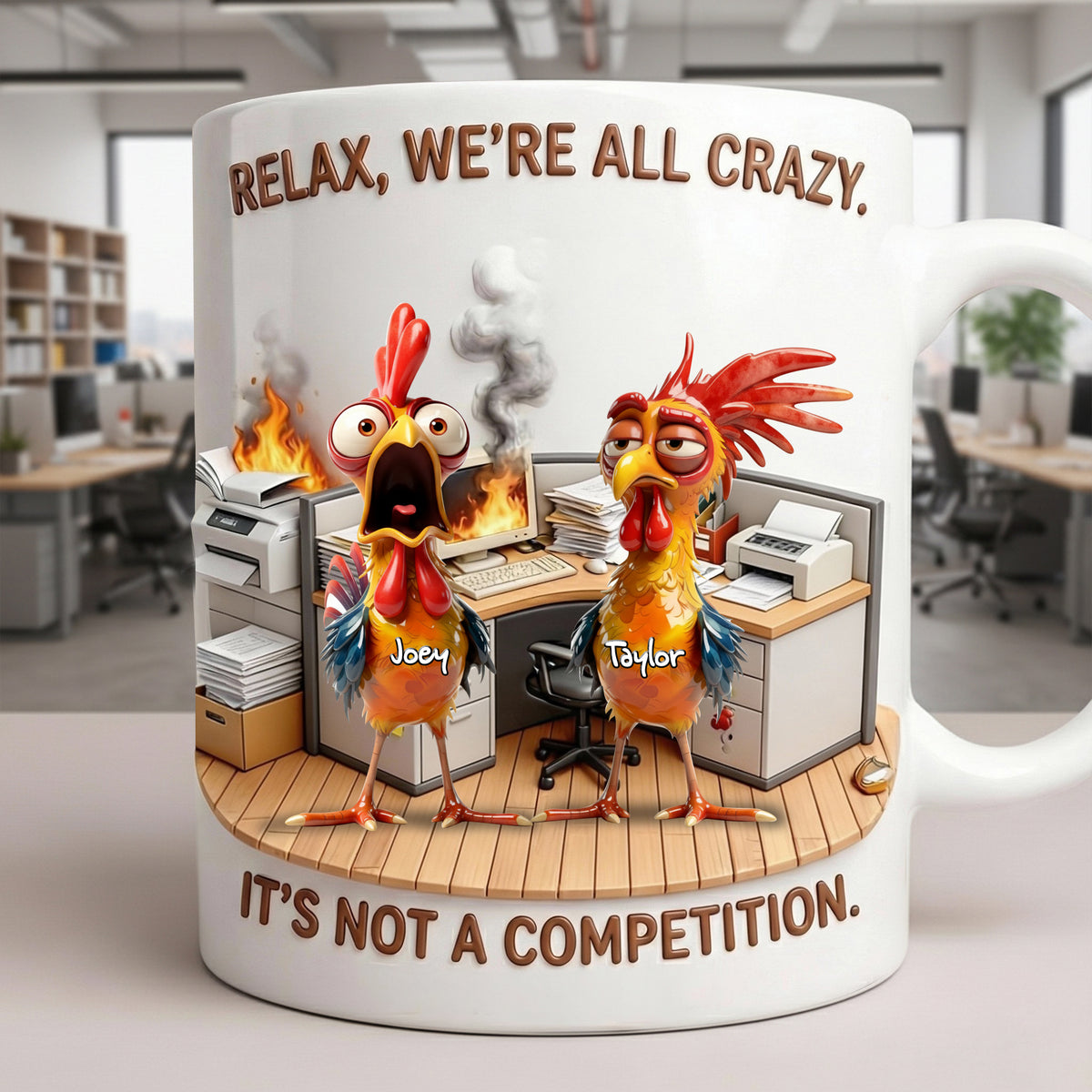 Fun Mad Rooster Office Worker Coffee Mug - Personalized Gifts For Coworker 02qhlu181225-Homacus