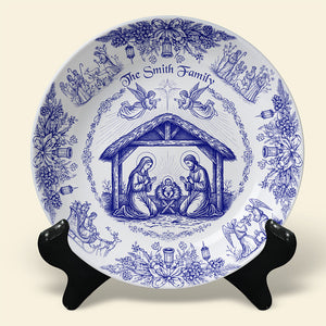 Personalized Christmas Gifts For Christian Family Ceramic Round Plate 01paqn260925-Homacus