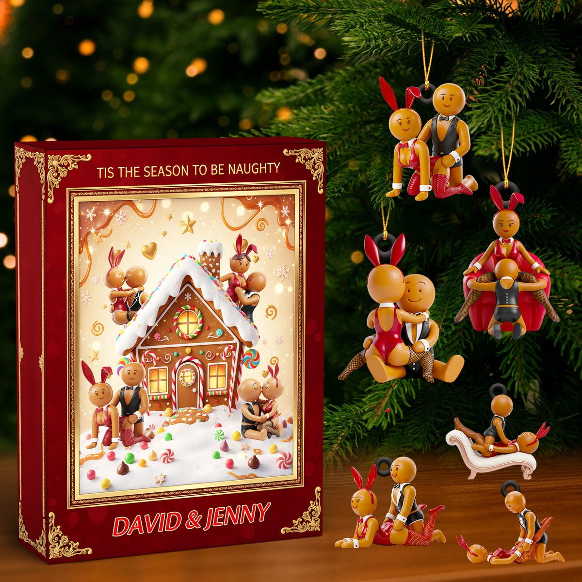 Gingerbread Couple Christmas Advent Calendar Blind Box Personalized Gifts For Couple 03OHDT161025-Homacus