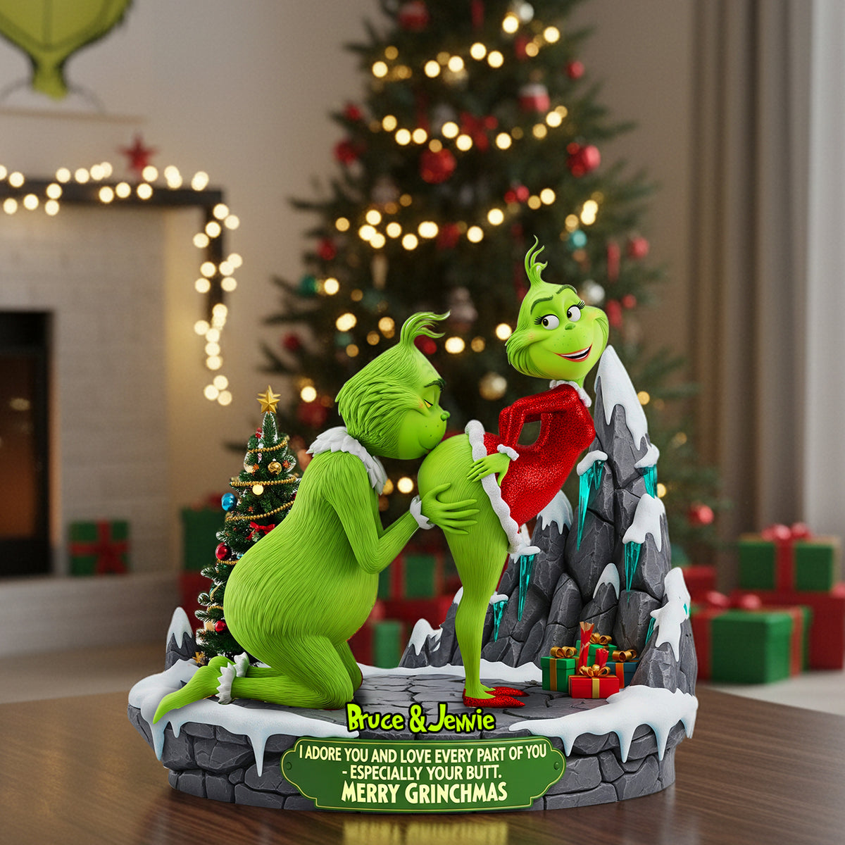 Funny Green Monsters Acrylic Plaque- Personalized Gifts for Couple 04ohlu110925-Homacus