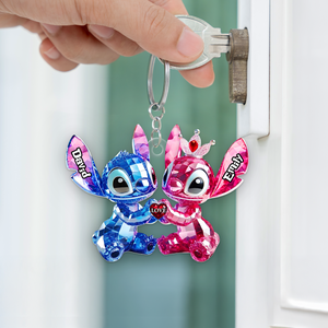 Blue Monster Couple Acrylic Keychain - Personalized Gifts For Couples 05TGPU280525-Homacus