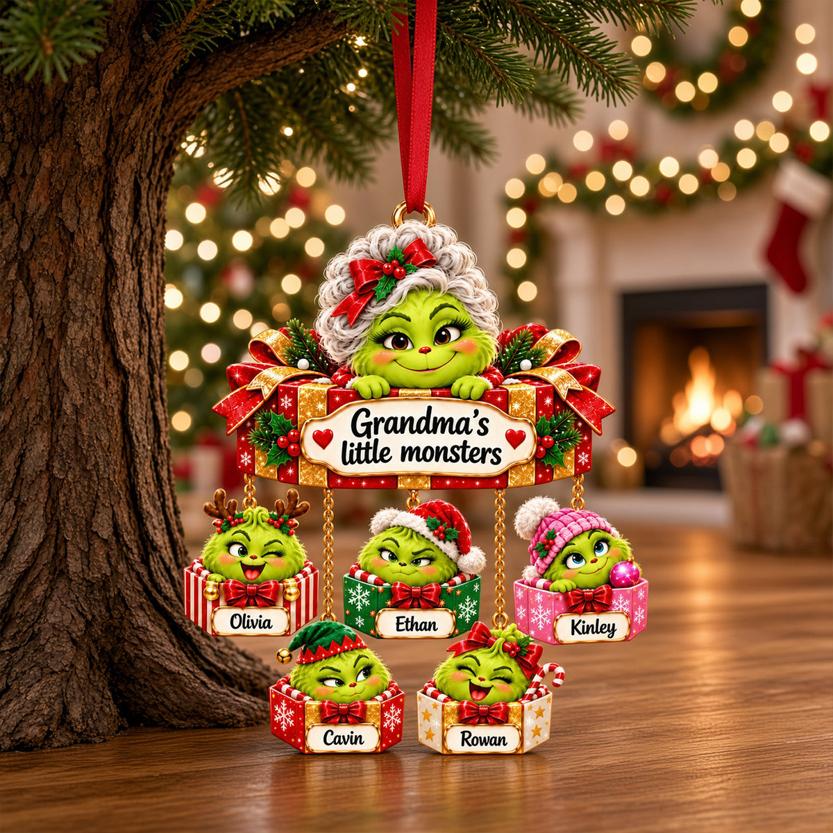 Grandma’s Little Monsters Acrylic Ornament - Personalized Gifts For Grandma 01TOTN201026-Homacus