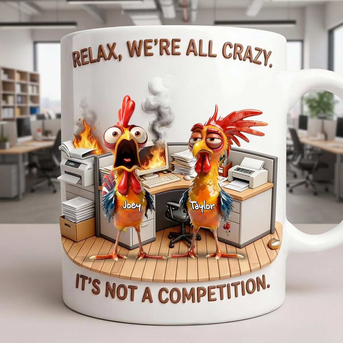 Fun Mad Rooster Office Worker Coffee Mug - Personalized Gifts For Coworker 02qhlu181225-Homacus