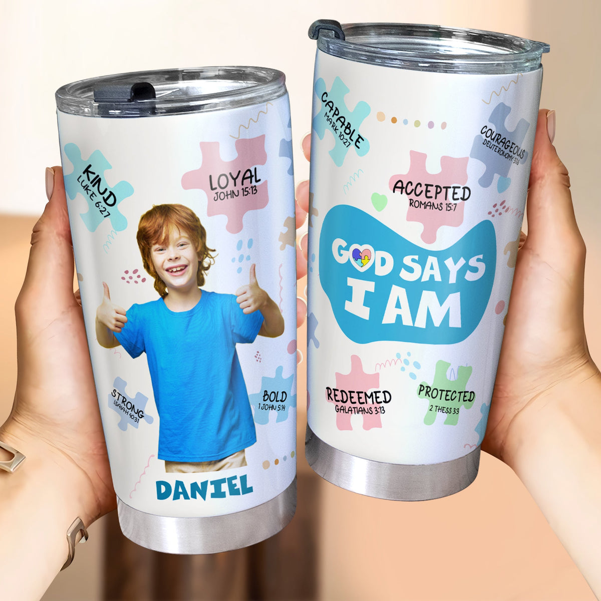 Personalized Custom Photo Gifts For Autism Kids Tumbler 03TGLU220225-Homacus