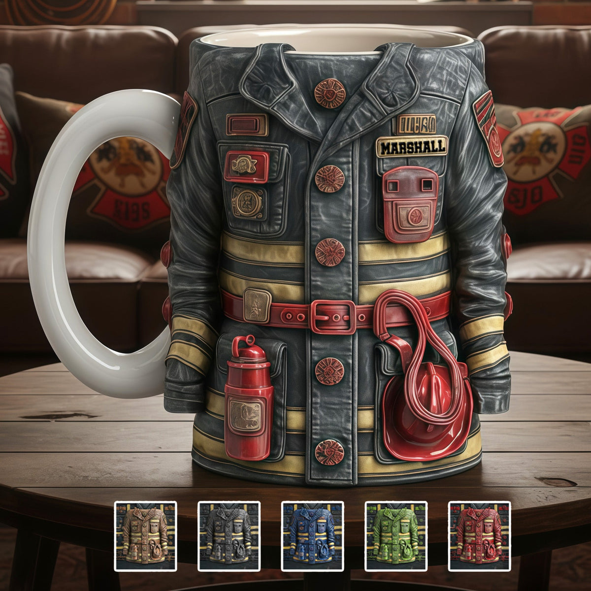 Turnout Gear Firefighter Coffee Mug - Personalized Gift For Firefighters 04OHMG301225-Homacus