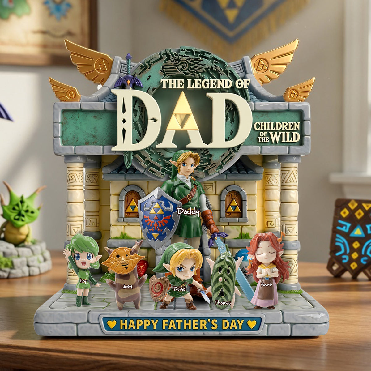 Adventure Dad And Kids Acrylic Plaque - Personalized Gifts For Father's Day Plaque 03OHLU130526