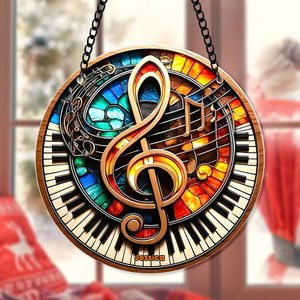 Personalized Gifts For Christmas Suncatcher Ornament 54ACQN240824 Music Note-Homacus