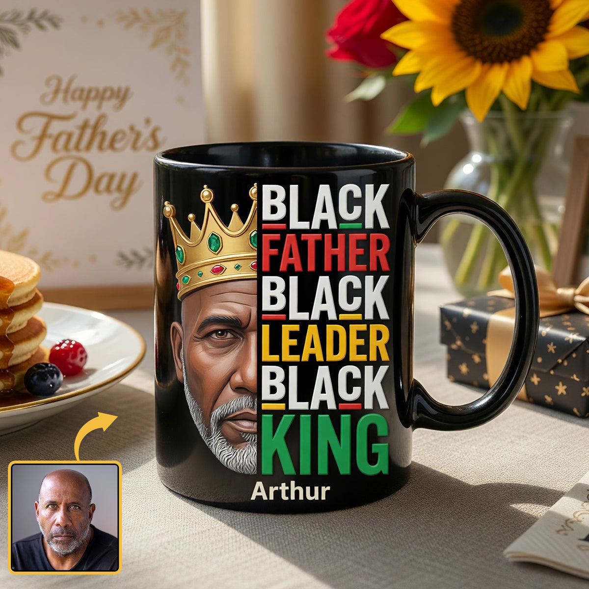 Black Father Black King Coffee Mug - Personalized Gifts For Dads 03HUQN050526-Homacus