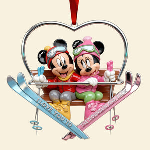 Cute Skiing Couple Acrylic Ornament - Personalized Gifts For Skiing Couple 03QHQN101125-Homacus