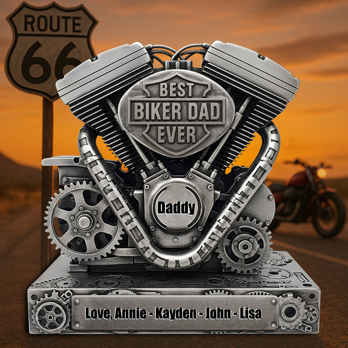 Driven With Love – Christmas Engine Plaque For Dad 04QHLU260525-Homacus